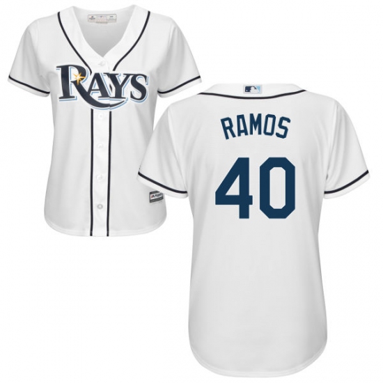 Women's Majestic Tampa Bay Rays #40 Wilson Ramos Replica White Home Cool Base MLB Jersey - Ujersey
