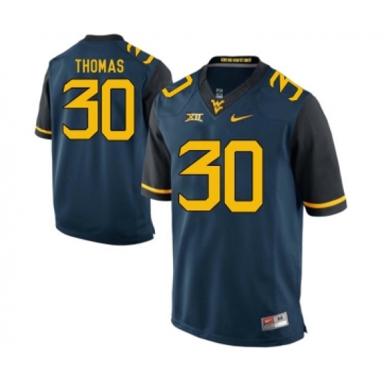 West Virginia Mountaineers 30 J.T. Thomas Navy College Football Jersey - Ujersey