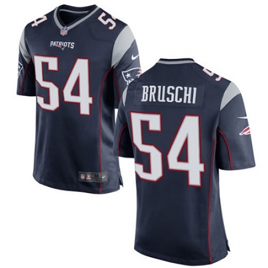 Men's Nike New England Patriots #54 Tedy Bruschi Game Navy Blue Team Color NFL Jersey - Ujersey