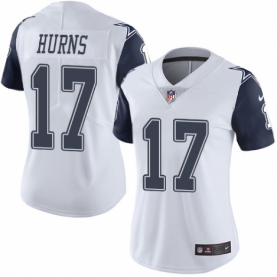 Women's Nike Dallas Cowboys #17 Allen Hurns Limited White Rush Vapor Untouchable NFL Jersey - Ujersey