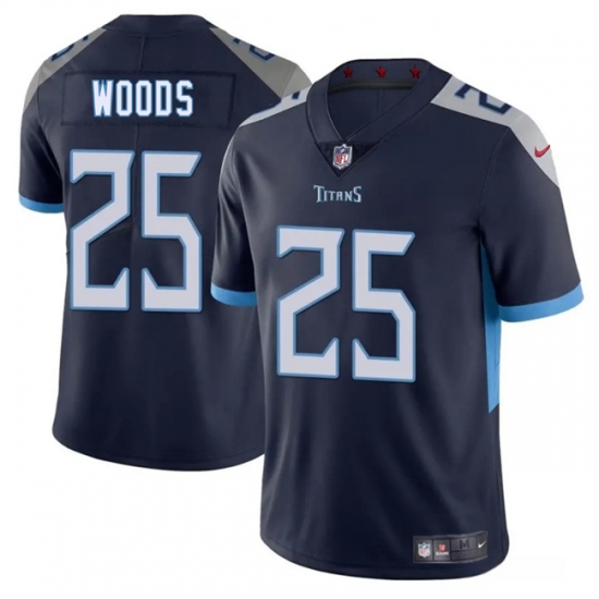 Men's Tennessee Titans #25 Xavier Woods Navy 2025 Vapor Untouchable Football Stitched Jersey - Ujersey