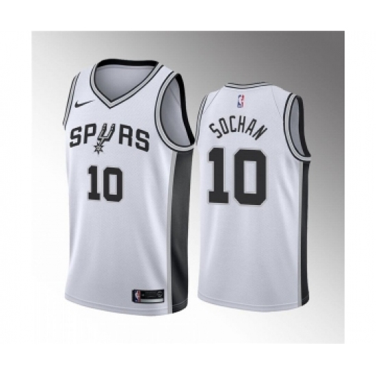 Men' San Antonio Spurs #10 Jeremy Sochan White Association Edition Stitched Jersey - Ujersey