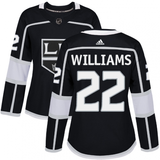Women's Adidas Los Angeles Kings #22 Tiger Williams Authentic Black Home NHL Jersey - Ujersey