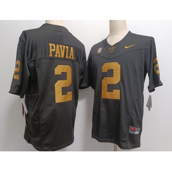 Men's Vanderbilt Commodores #2 Diego Pavia Black Gold FUSE College Football Jersey - Ujersey