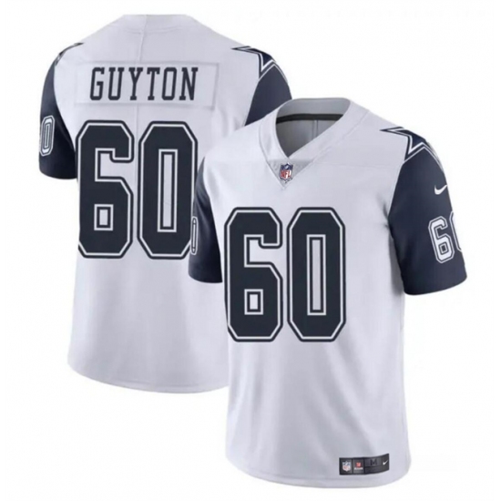 Men's Dallas Cowboys #60 Tyler Guyton White 2024 Draft Color Rush Limited Football Stitched Jersey - Ujersey