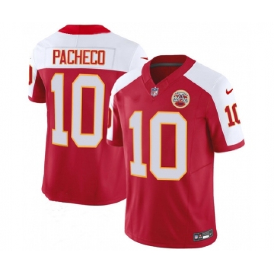 Men's Nike Kansas City Chiefs #10 Isiah Pacheco Red White 2023 F.U.S.E. Vapor Untouchable Limited Football Stitched Jersey - Ujersey