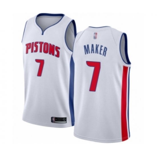 Women's Detroit Pistons #7 Thon Maker Authentic White Basketball Jersey - Association Edition - Ujersey