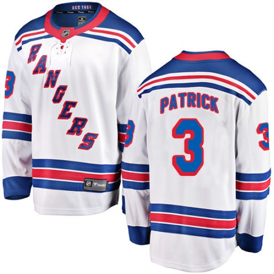 Youth New York Rangers #3 James Patrick Fanatics Branded White Away Breakaway NHL Jersey - Ujersey