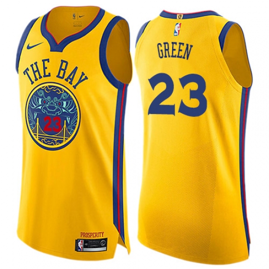 Women's Nike Golden State Warriors #23 Draymond Green Swingman Gold NBA Jersey - City Edition - Ujersey