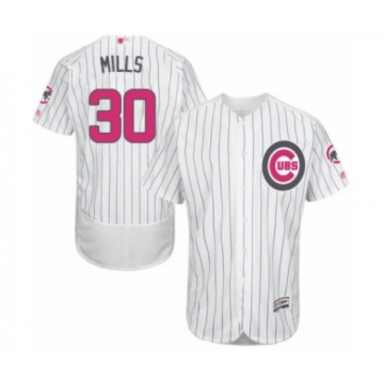 Men's Chicago Cubs #30 Alec Mills Authentic White 2016 Mother's Day Fashion Flex Base Baseball Player Jersey - Ujersey
