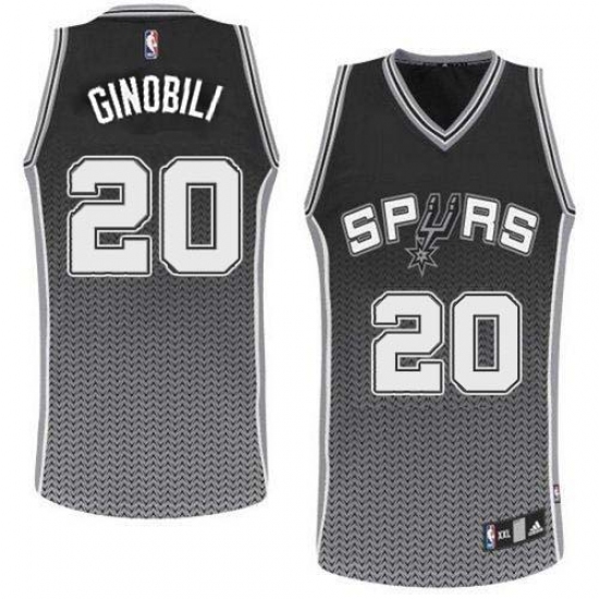Men's Adidas San Antonio Spurs #20 Manu Ginobili Authentic Black Resonate Fashion NBA Jersey - Ujersey