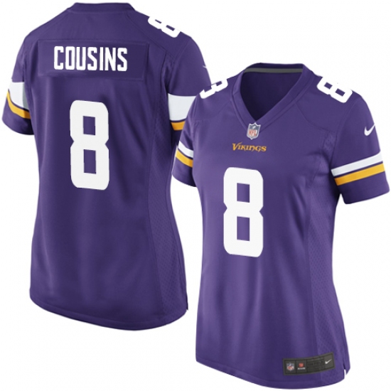 Women's Nike Minnesota Vikings #8 Kirk Cousins Game Purple Team Color NFL Jersey - Ujersey