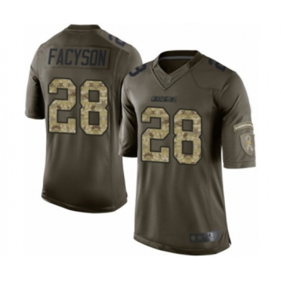 Men's Los Angeles Chargers #28 Brandon Facyson Limited Green Salute to Service Football Jersey - Ujersey