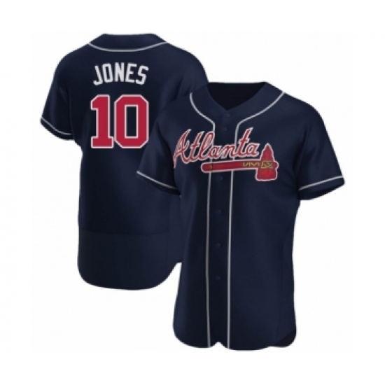 Men's Chipper Jones #10 Atlanta Braves Navy Authentic Alternate Jersey - Ujersey