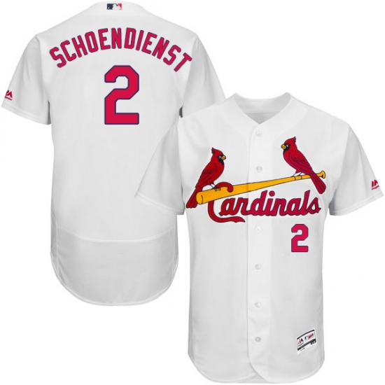 Men's Majestic St. Louis Cardinals #2 Red Schoendienst White Home Flex Base Authentic Collection MLB Jersey - Ujersey