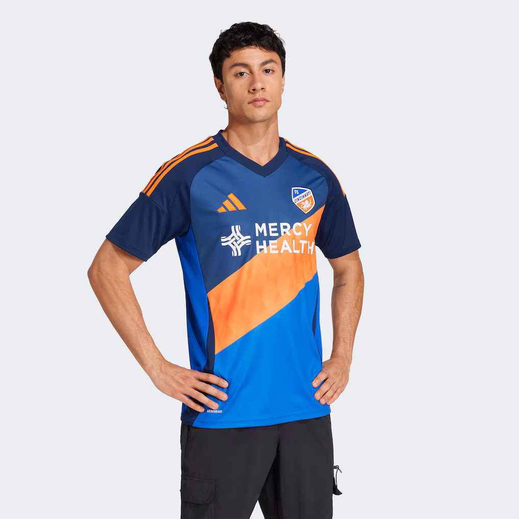 Men's FC Cincinnati adidas Blue 2025 Orange and Blue Legacy Kit Replica Jersey - Ujersey NHL
