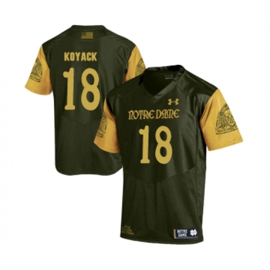 Notre Dame Fighting Irish 18 Ben Koyack Olive Green College Football Jersey - Ujersey