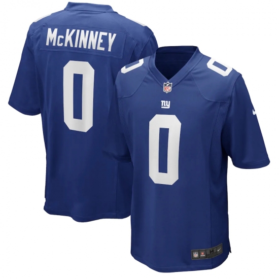 Men's New York Giants #0 Xavier McKinney Nike Blue 2020 NFL Draft Pick Game Jersey.webp - Ujersey