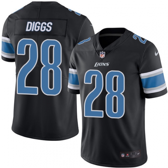 Men's Nike Detroit Lions #28 Quandre Diggs Elite Black Rush Vapor Untouchable NFL Jersey - Ujersey