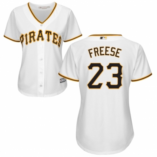 Women's Majestic Pittsburgh Pirates #23 David Freese Authentic White Home Cool Base MLB Jersey - Ujersey
