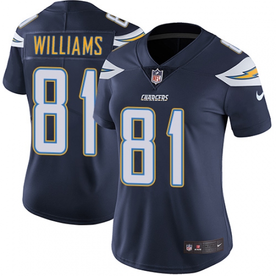 Women's Nike Los Angeles Chargers #81 Mike Williams Navy Blue Team Color Vapor Untouchable Elite Player NFL Jersey - Ujersey