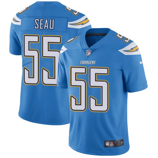 Youth Nike Los Angeles Chargers #55 Junior Seau Elite Electric Blue Alternate NFL Jersey - Ujersey