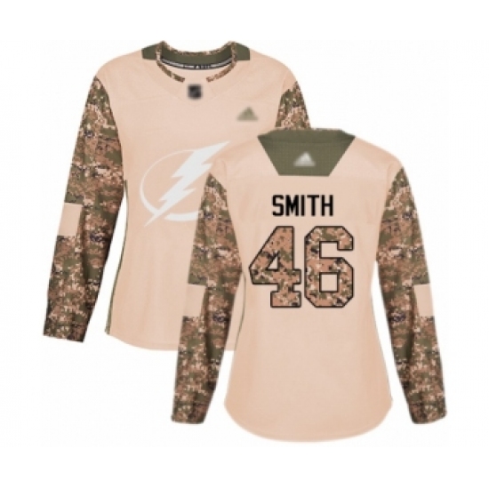 Women's Tampa Bay Lightning #46 Gemel Smith Authentic Camo Veterans Day Practice Hockey Jersey - Ujersey