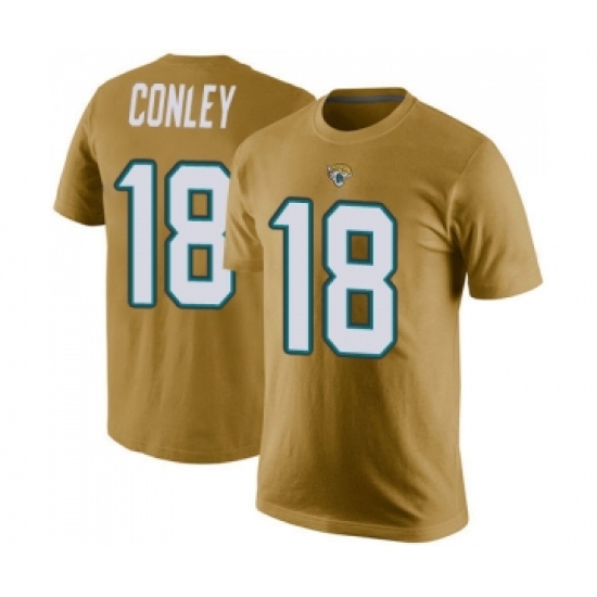 Football Men's Jacksonville Jaguars #18 Chris Conley Gold Rush Pride Name & Number T-Shir - Ujersey