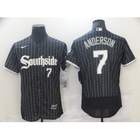 Men's Nike Chicago White Sox Southside #7 Tim Anderson Black Alternate Flex Base Authentic Jersey - Ujersey