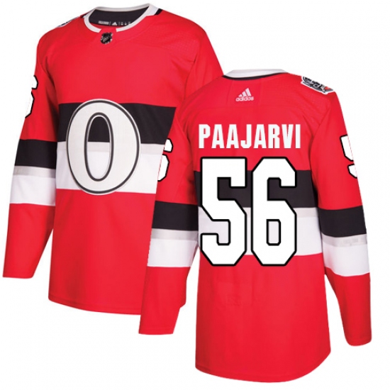 Men's Adidas Ottawa Senators #56 Magnus Paajarvi Authentic Red 2017 100 Classic NHL Jersey - Ujersey