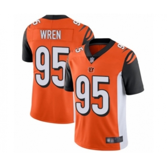 Youth Cincinnati Bengals #95 Renell Wren Orange Alternate Vapor Untouchable Limited Player Football Jersey - Ujersey