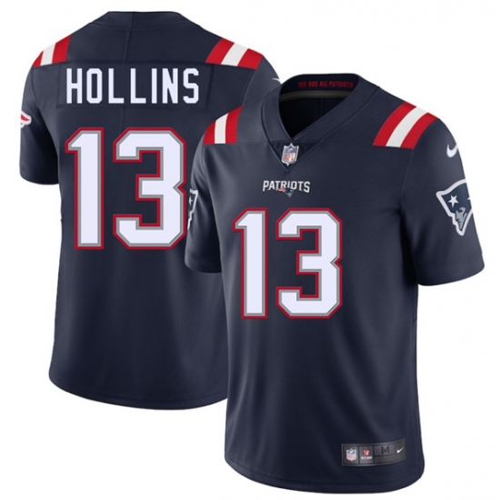 Men's New England Patriots #13 Mack Hollins Navy 2025 Vapor Limited Football Stitched Jersey - Ujersey