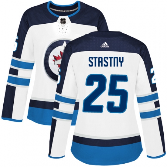 Women's Adidas Winnipeg Jets #25 Paul Stastny Authentic White Away NHL Jersey - Ujersey