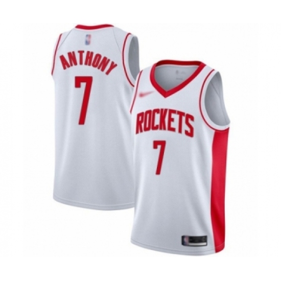 Youth Houston Rockets #7 Carmelo Anthony Swingman White Finished Basketball Jersey - Association Edition - Ujersey