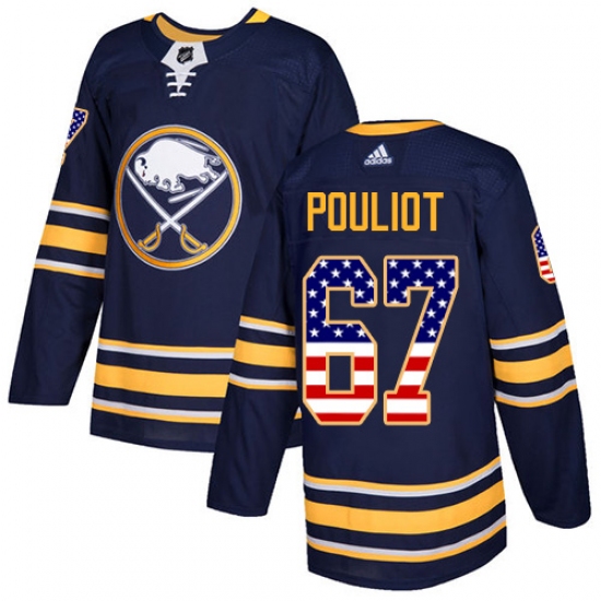 Men's Adidas Buffalo Sabres #67 Benoit Pouliot Authentic Navy Blue USA Flag Fashion NHL Jersey - Ujersey