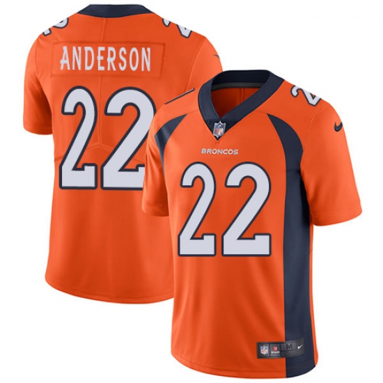 Men's Nike Denver Broncos #22 C.J. Anderson Orange Team Color Vapor Untouchable Limited Player NFL Jersey - Ujersey
