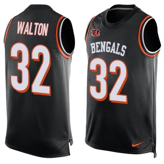 Men's Nike Cincinnati Bengals #32 Mark Walton Limited Black Player Name & Number Tank Top NFL Jersey - Ujersey
