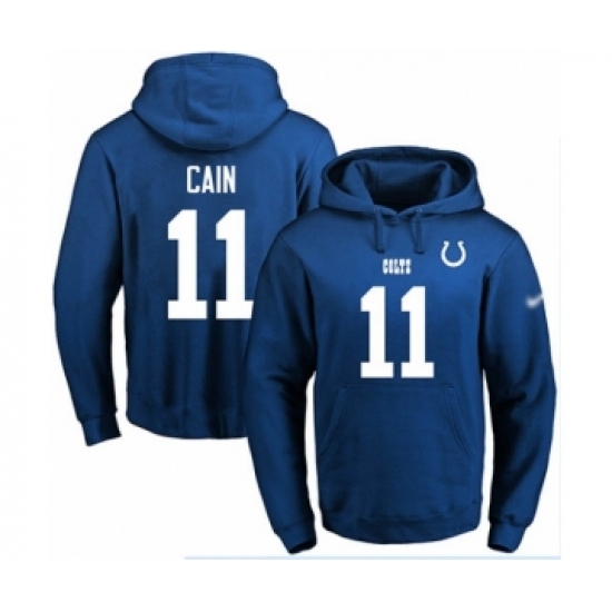 Football Men's Indianapolis Colts #11 Deon Cain Royal Blue Name & Number Pullover Hoodie - Ujersey