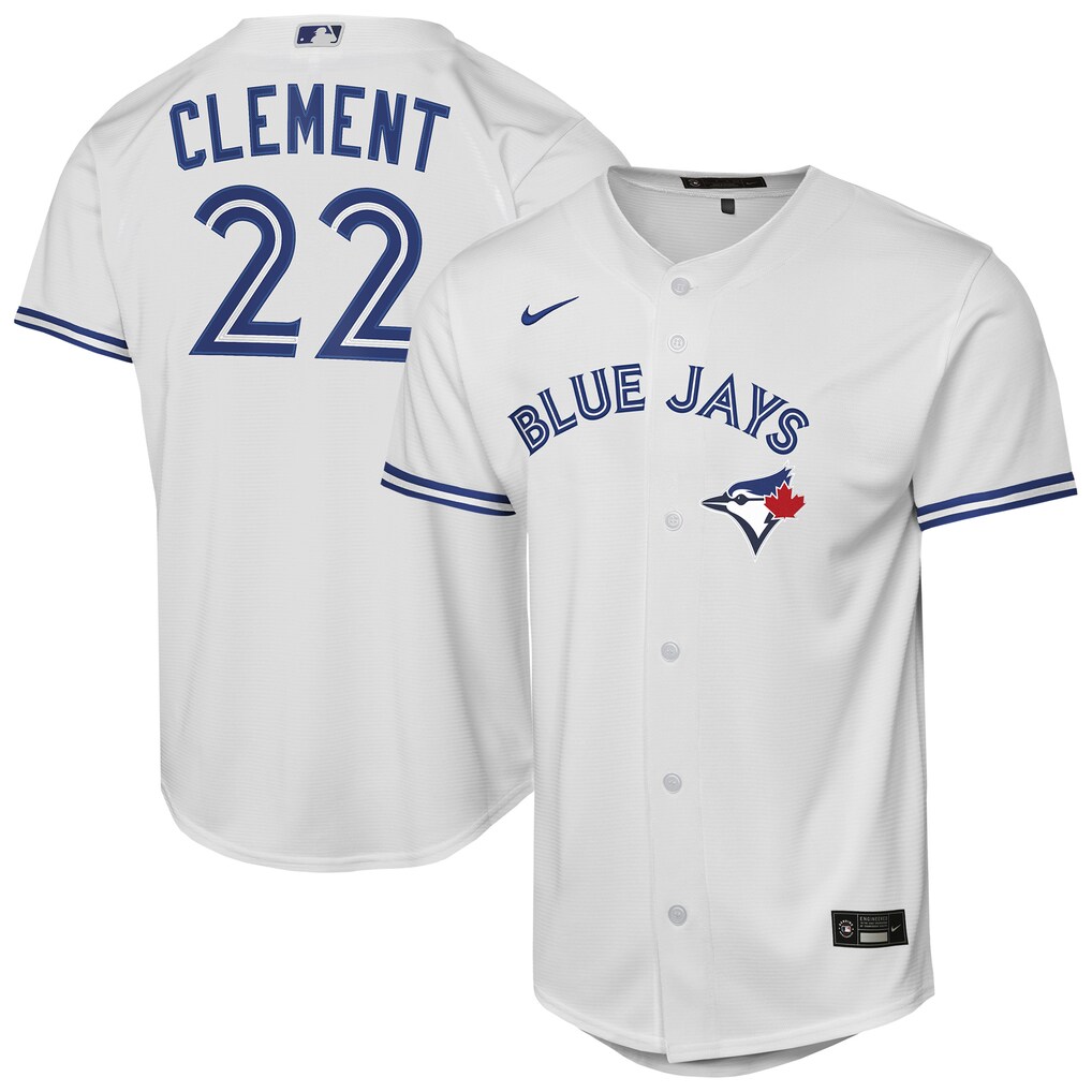 Youth Toronto Blue Jays Ernie Clement Nike White Home Baseline Jersey - Ujersey