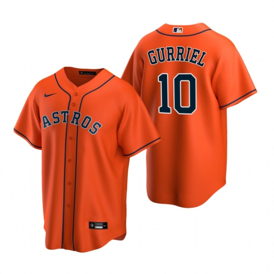 Men's Nike Houston Astros #10 Yuli Gurriel Orange Alternate Stitched Baseball Jersey - Ujersey