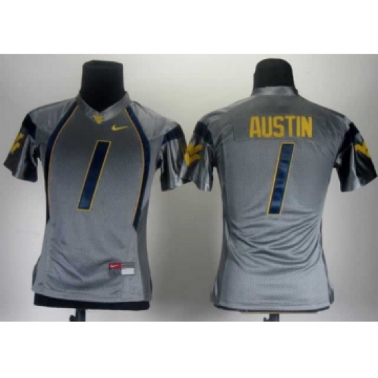 Women West Virginia Mountaineers 1 Austin Grey Jerseys - Ujersey