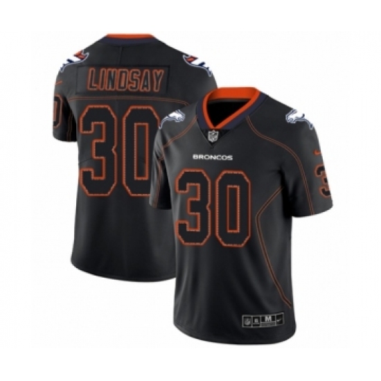 Men's Nike Denver Broncos #30 Phillip Lindsay Limited Lights Out Black Rush NFL Jersey - Ujersey