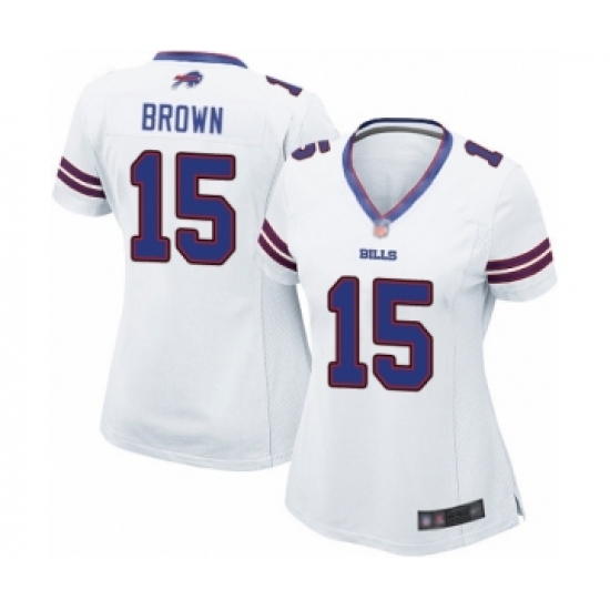 Women's Buffalo Bills #15 John Brown Game White Football Jersey - Ujersey