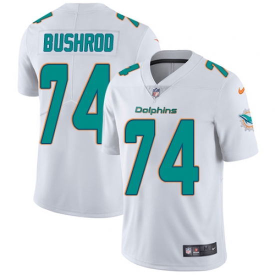 Men's Nike Miami Dolphins #74 Jermon Bushrod White Vapor Untouchable Limited Player NFL Jersey - Ujersey