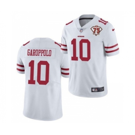 Men's San Francisco 49ers #10 Jimmy Garoppolo White 2021 75th Anniversary Vapor Untouchable Limited Jersey - Ujersey