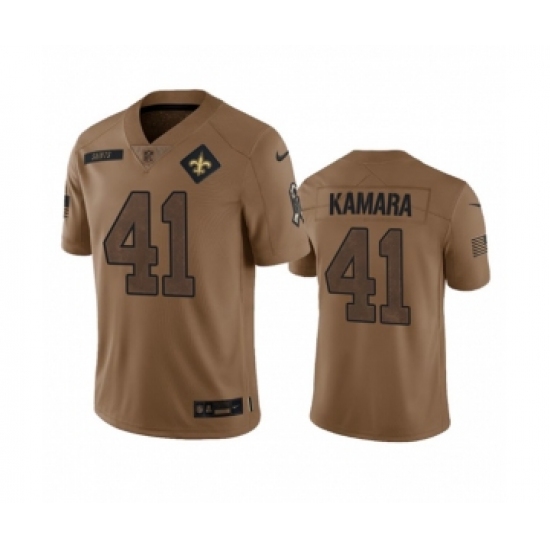 Men's Nike New Orleans Saints #41 Alvin Kamara 2023 Brown Salute To Service Limited Football Stitched Jersey - Ujersey