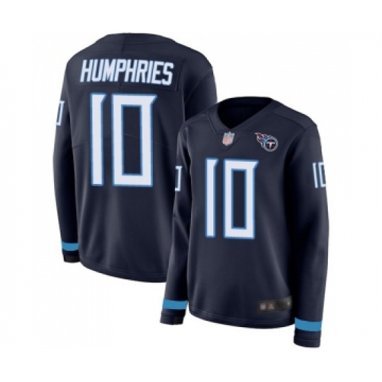 Women's Tennessee Titans #10 Adam Humphries Limited Navy Blue Therma Long Sleeve Football Jersey - Ujersey