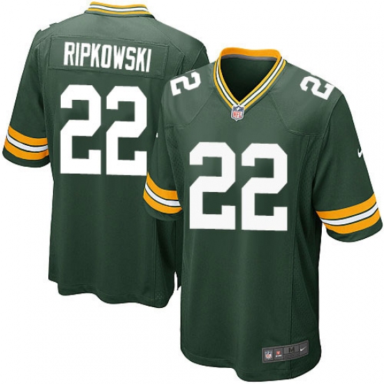 Men's Nike Green Bay Packers #22 Aaron Ripkowski Game Green Team Color NFL Jersey - Ujersey