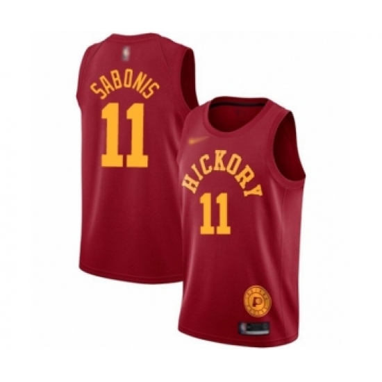 Women's Indiana Pacers #11 Domantas Sabonis Swingman Red Hardwood Classics Basketball Jersey - Ujersey