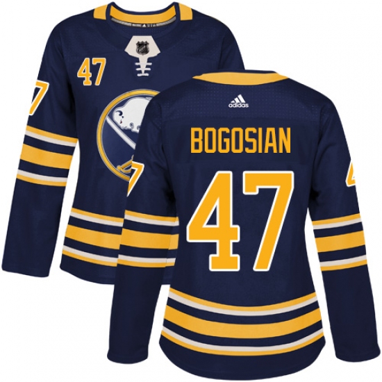 Women's Adidas Buffalo Sabres #47 Zach Bogosian Premier Navy Blue Home NHL Jersey - Ujersey